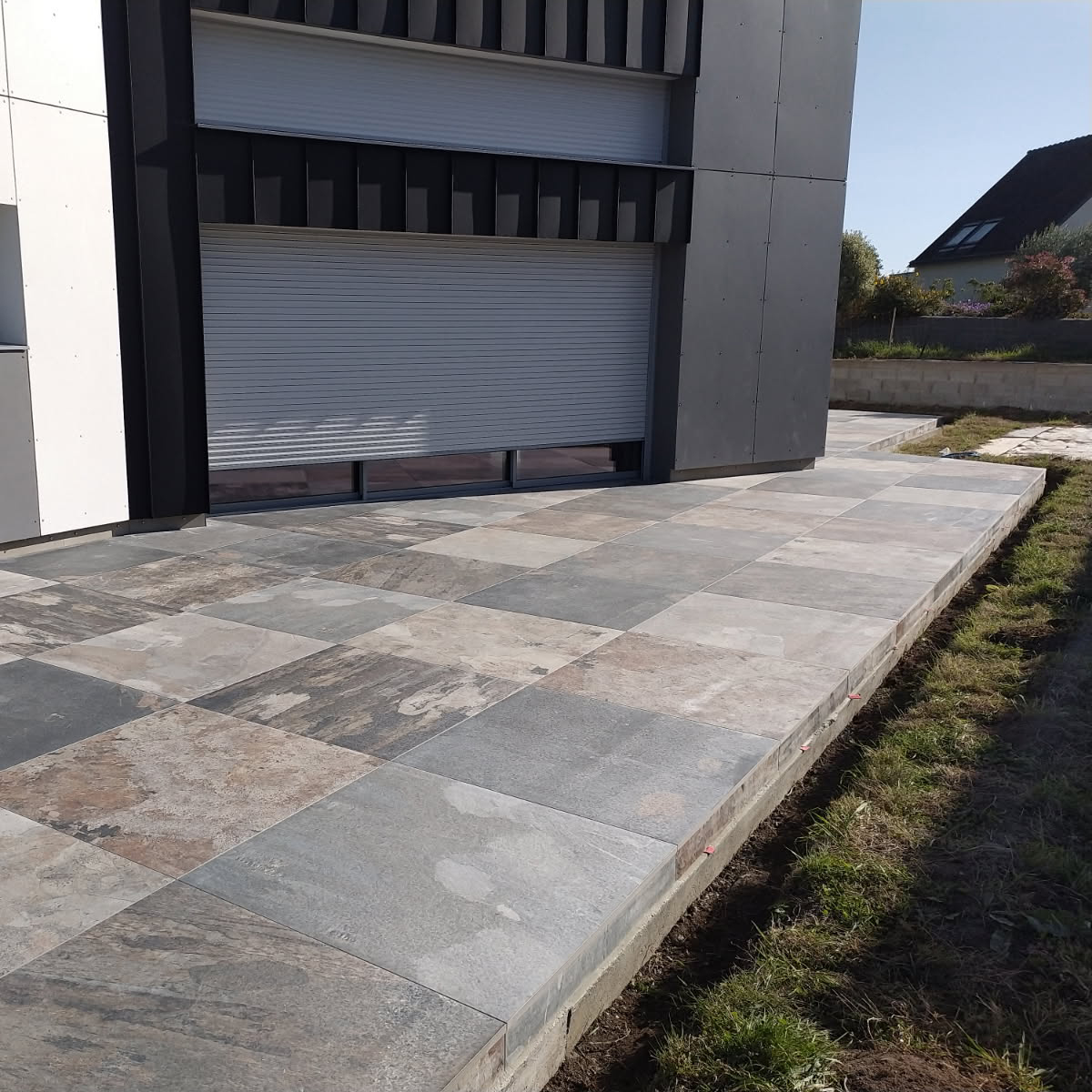 terrasse carreaux grand format